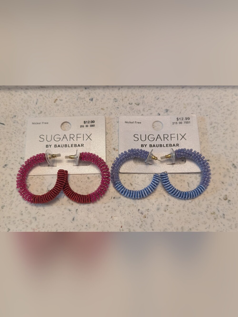 Sugarfix by BaubleBar Beaded Hoop Earrings - Pink & Periwinkle